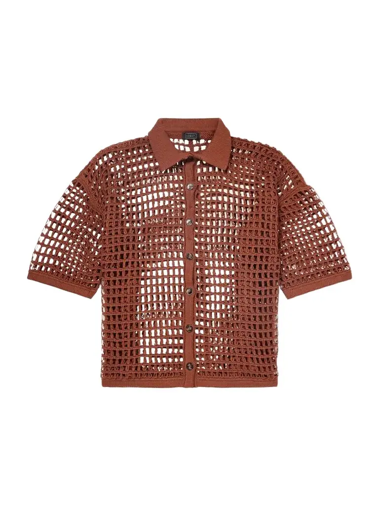 Haight Sheila Open-knit Cotton-blend Shirt
