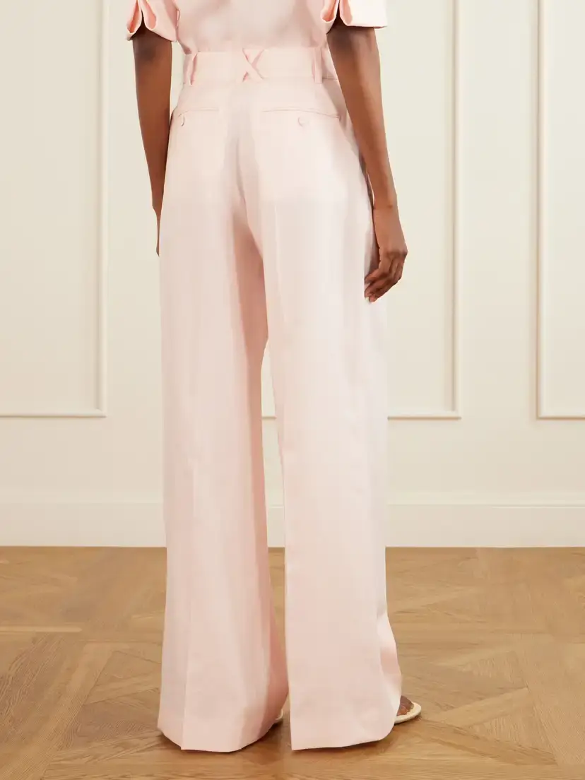 Another Tomorrow Pleated Linen Wide-leg Pants | Thumbnail 4