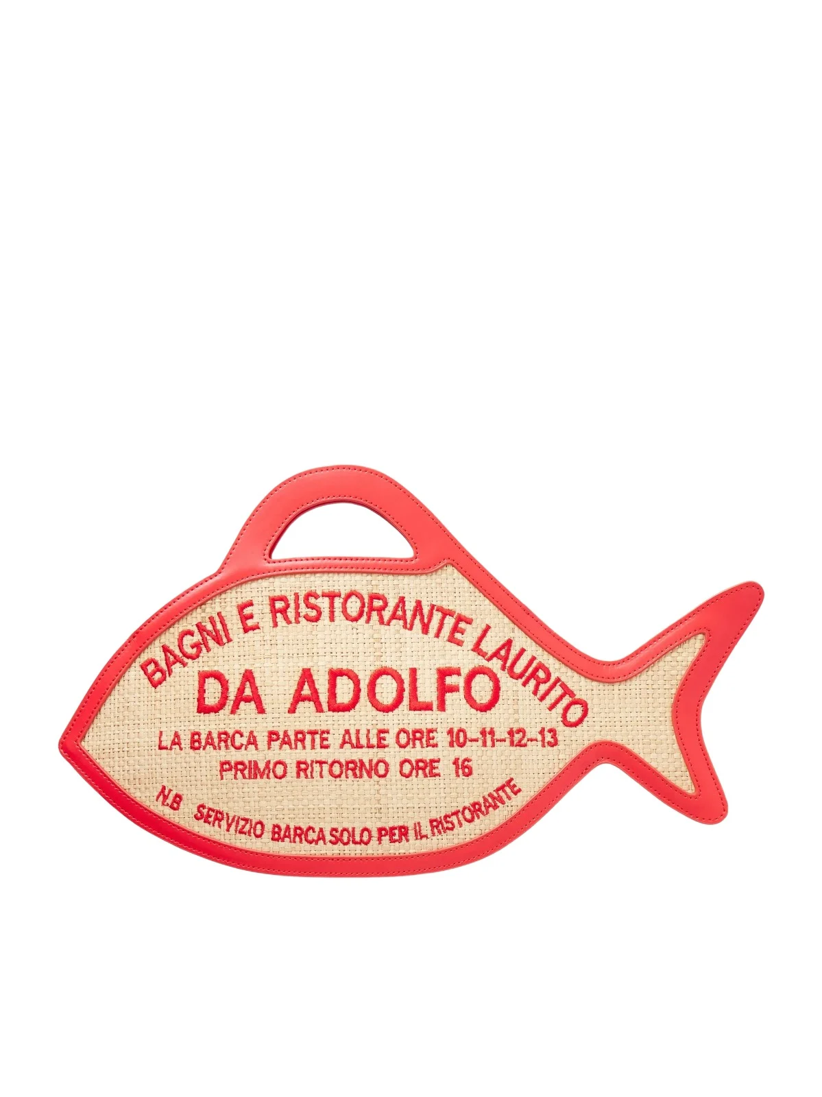 Staud + Da Adolfo Cleo Raffia Leather Handbag