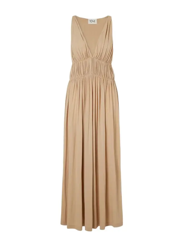 Tove Ouida Gathered Jersey Maxi Dress | Image 1 Tove Ouida Gathered Jersey Maxi Dress | Image 1