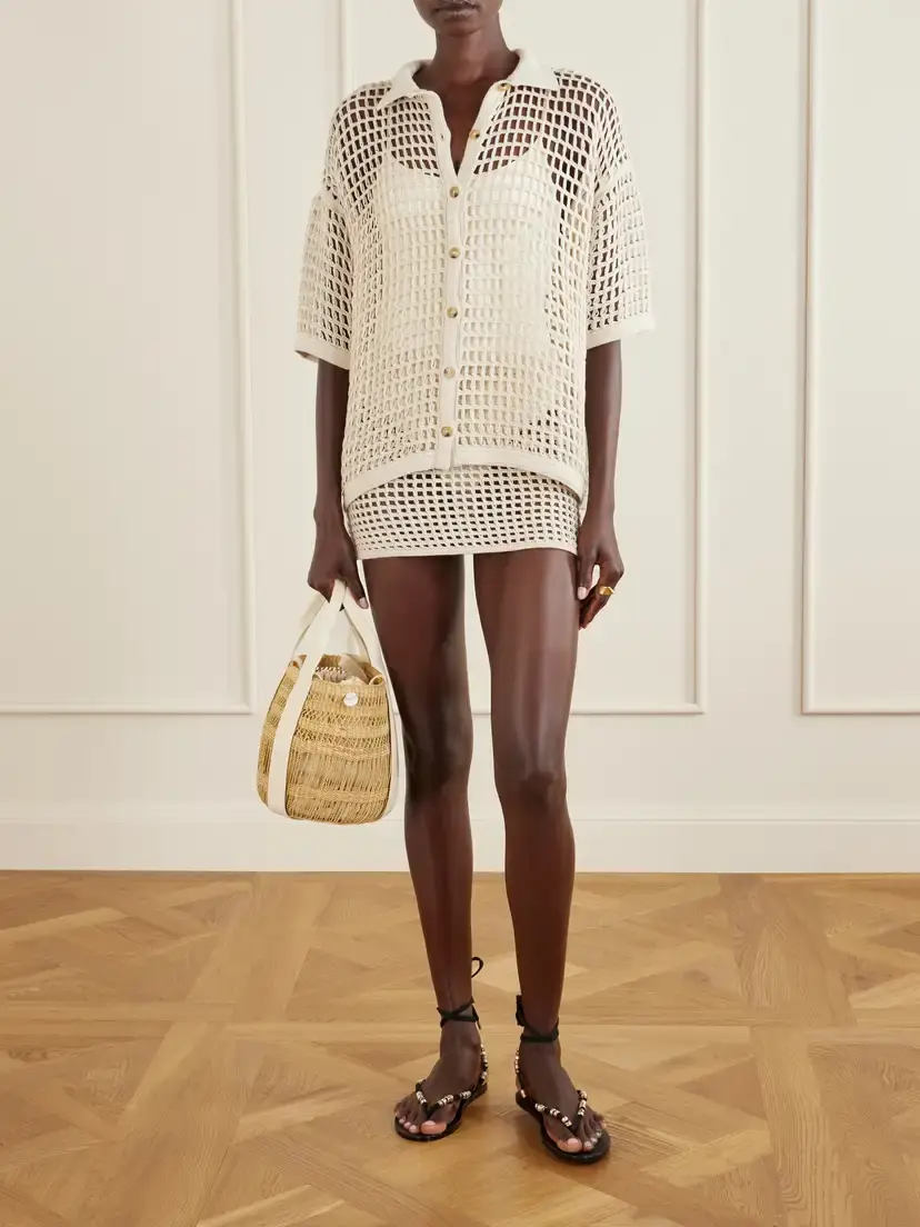 Haight Sheila Open-knit Cotton-blend Blouse | Thumbnail 2 Haight Sheila Open-knit Cotton-blend Blouse | Thumbnail 2
