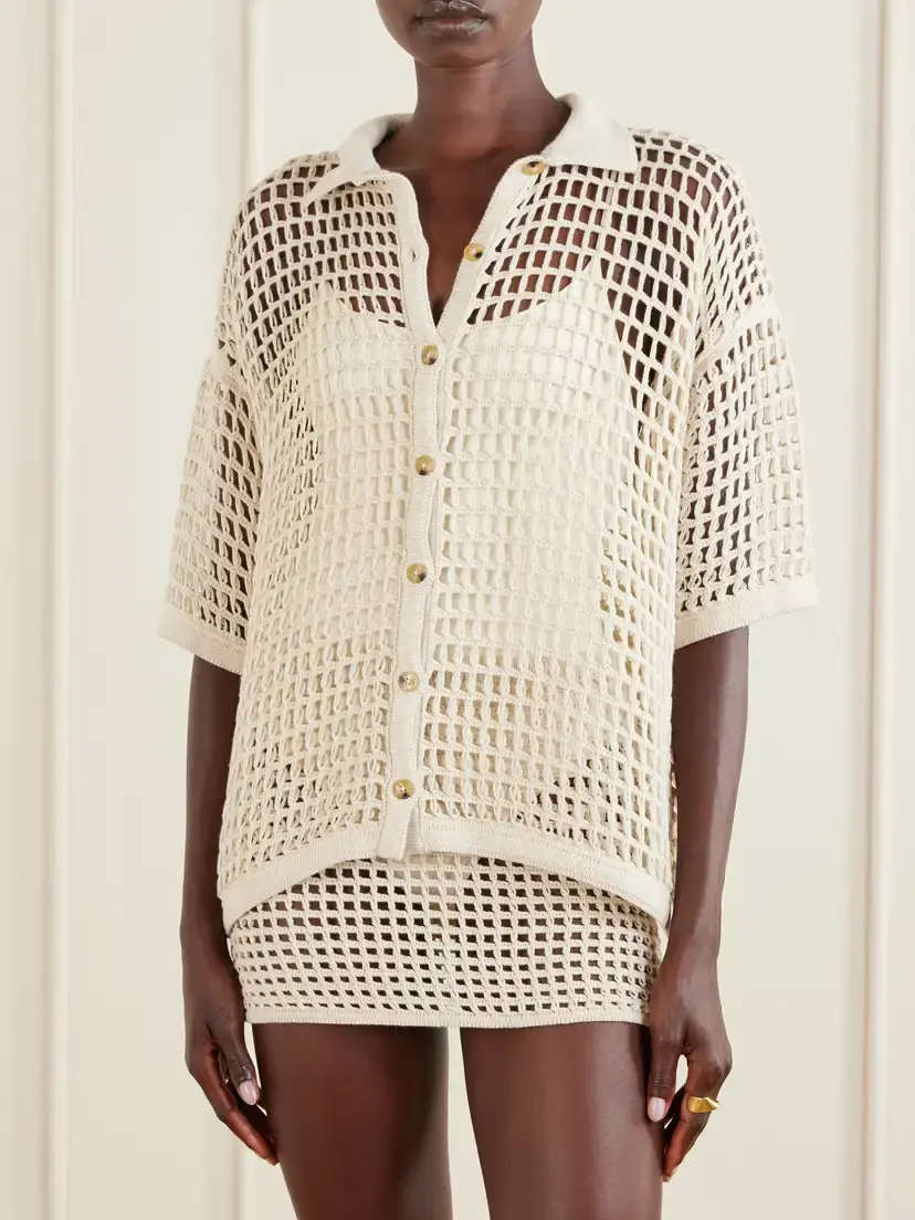 Haight Sheila Open-knit Cotton-blend Blouse | Thumbnail 3 Haight Sheila Open-knit Cotton-blend Blouse | Thumbnail 3