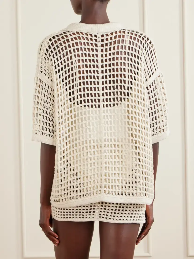 Haight Sheila Open-knit Cotton-blend Blouse | Thumbnail 4 Haight Sheila Open-knit Cotton-blend Blouse | Thumbnail 4