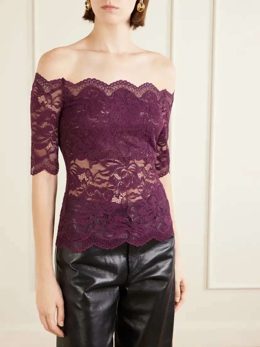 Rabanne Off-the-shoulder Lace Blouse | Thumbnail 3 Rabanne Off-the-shoulder Lace Blouse | Thumbnail 3