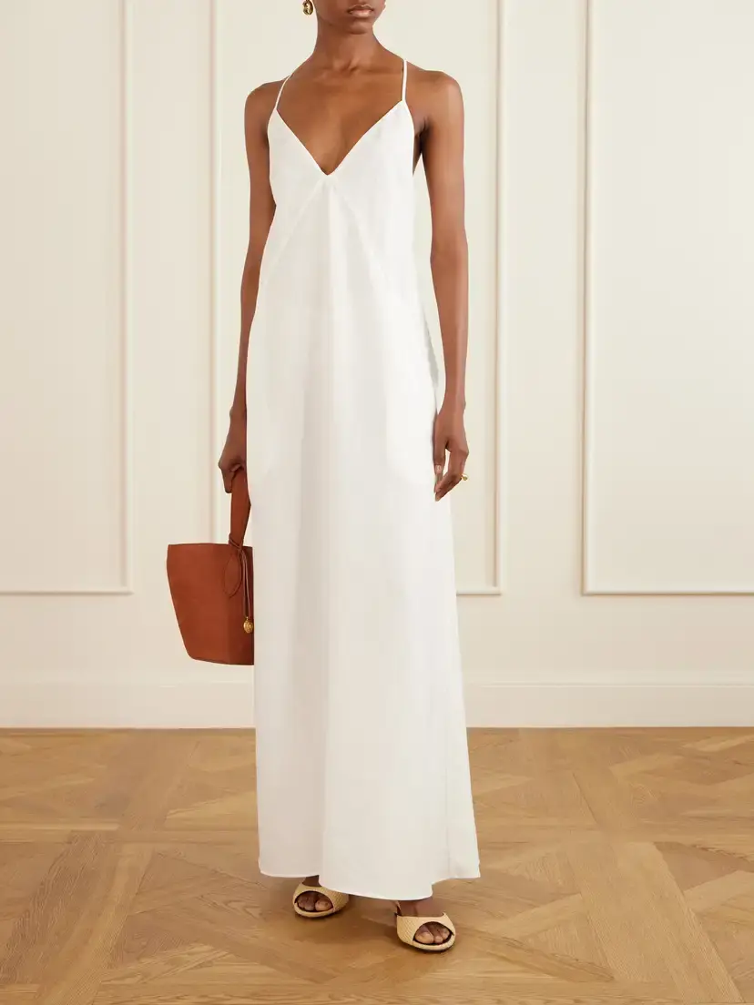 Another Tomorrow Linen-canvas Maxi Dress | Thumbnail 2 Another Tomorrow Linen-canvas Maxi Dress | Thumbnail 2