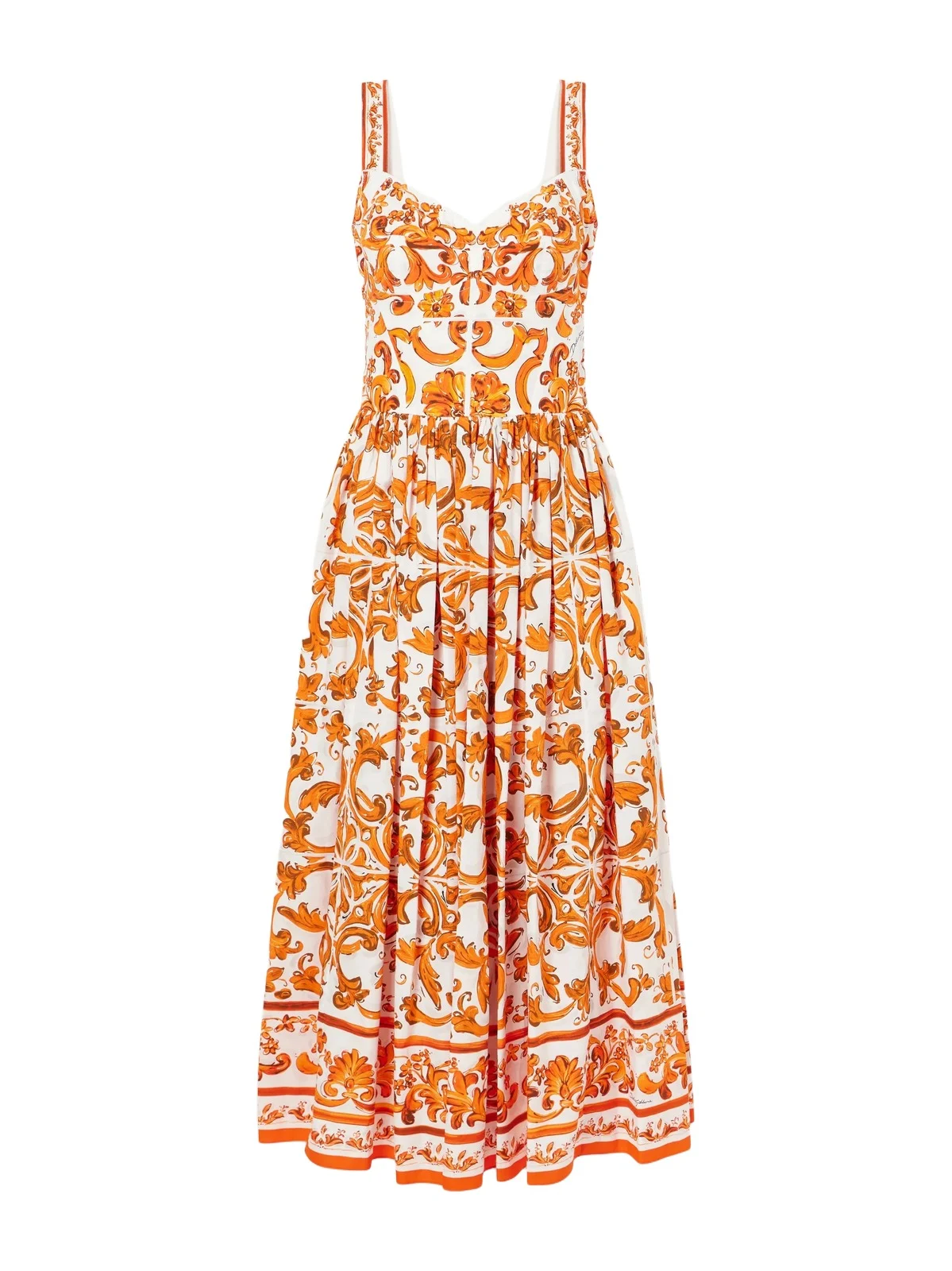 Pleated Printed Cotton-poplin Midi Dress Pleated Printed Cotton-poplin Midi Dress