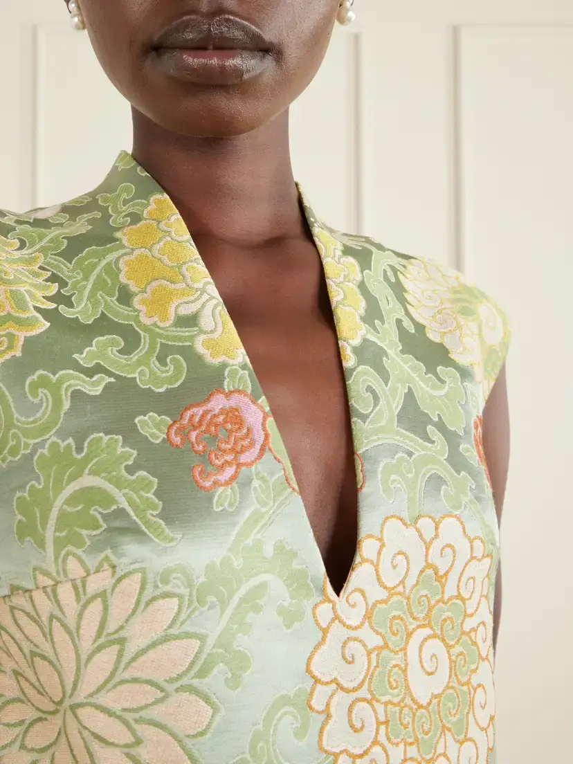 Marta Ferri Praga Embroidered Woven Midi Dress | Thumbnail 4 Marta Ferri Praga Embroidered Woven Midi Dress | Thumbnail 4