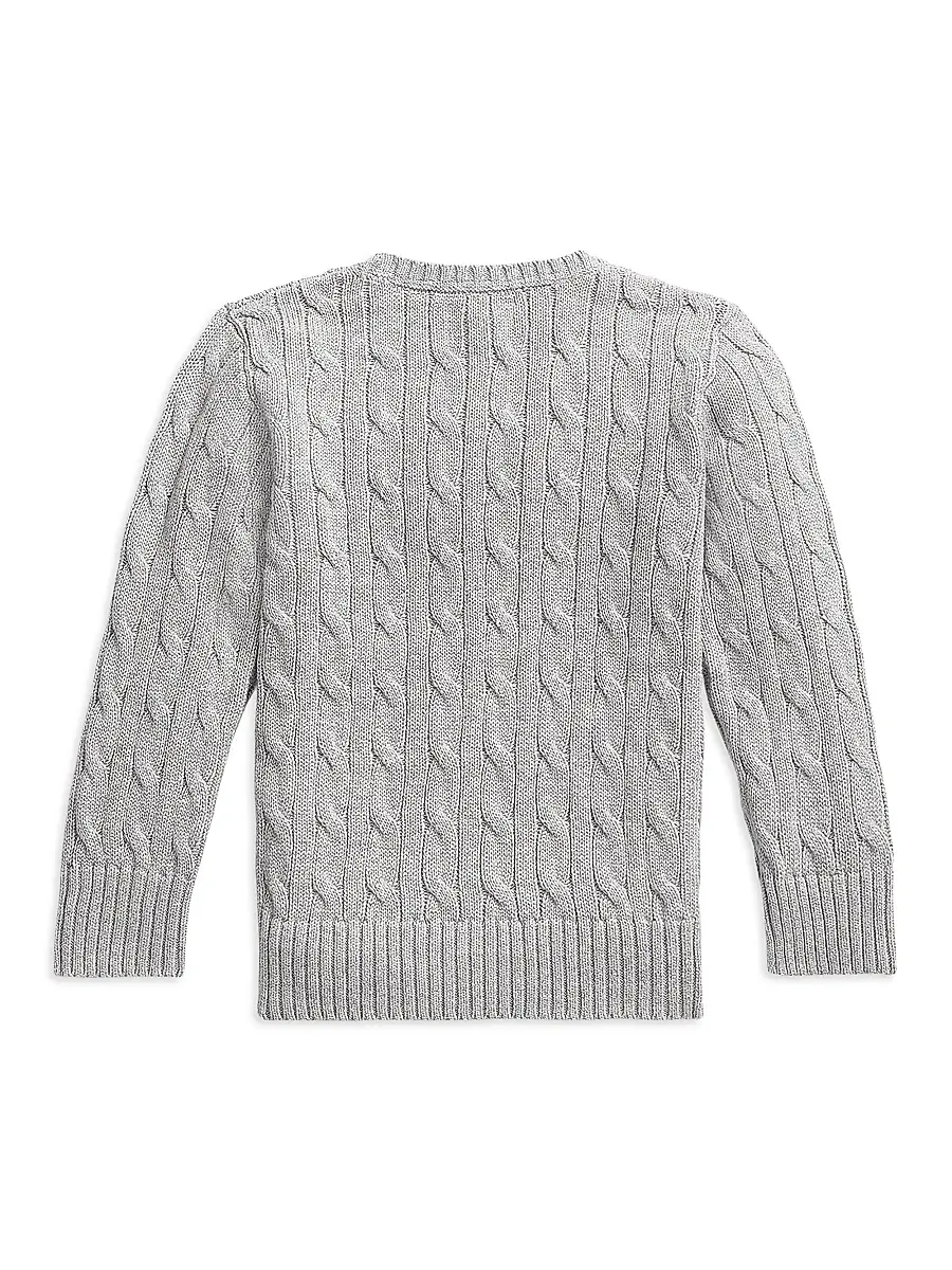 Polo Ralph Lauren Boy's Little Boy's & Boy's Cable-Knit Crewneck Sweater | Thumbnail 2 Polo Ralph Lauren Boy's Little Boy's & Boy's Cable-Knit Crewneck Sweater | Thumbnail 2