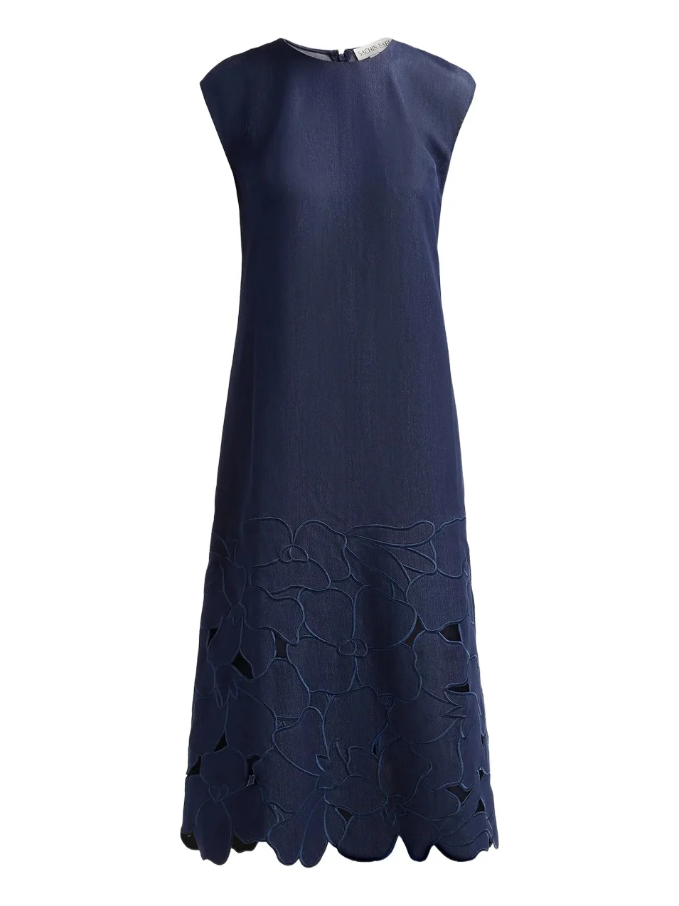SACHIN & BABI Women's Sabette Guipure Lace-Hem Denim Shift Dress