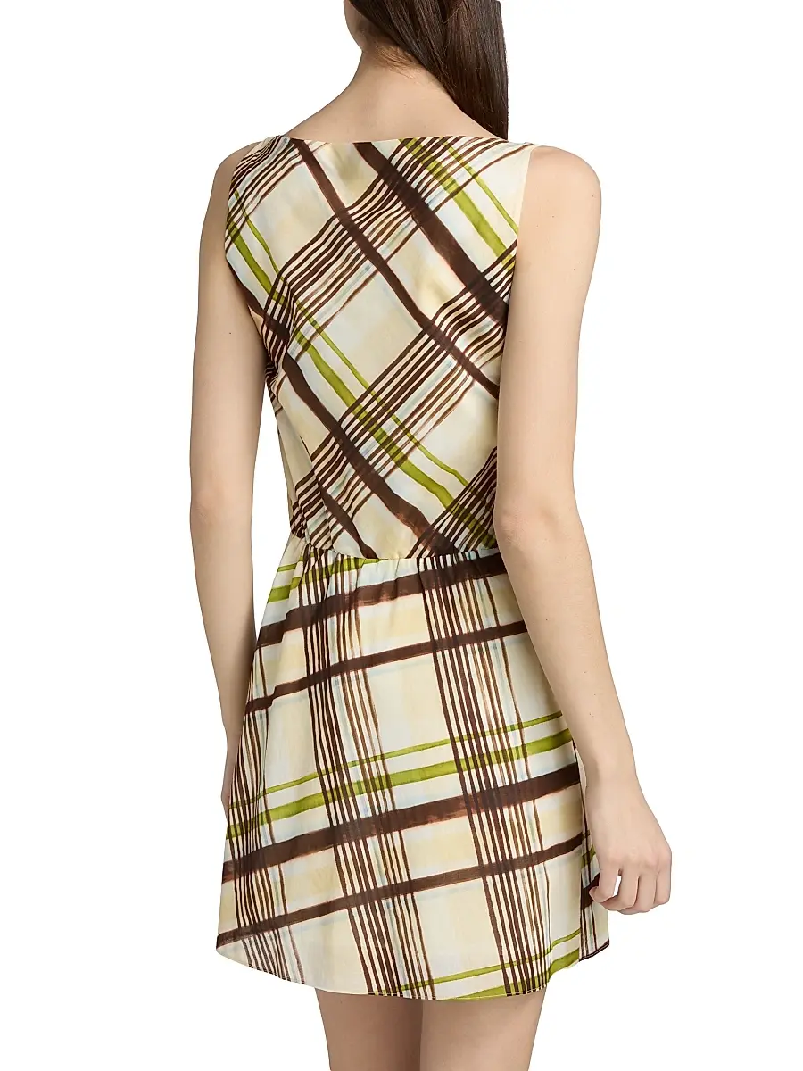 A.L.C. A. L.C. Women's Dea Plaid Gathered Cotton Minidress | Thumbnail 5 A.L.C. A. L.C. Women's Dea Plaid Gathered Cotton Minidress | Thumbnail 5
