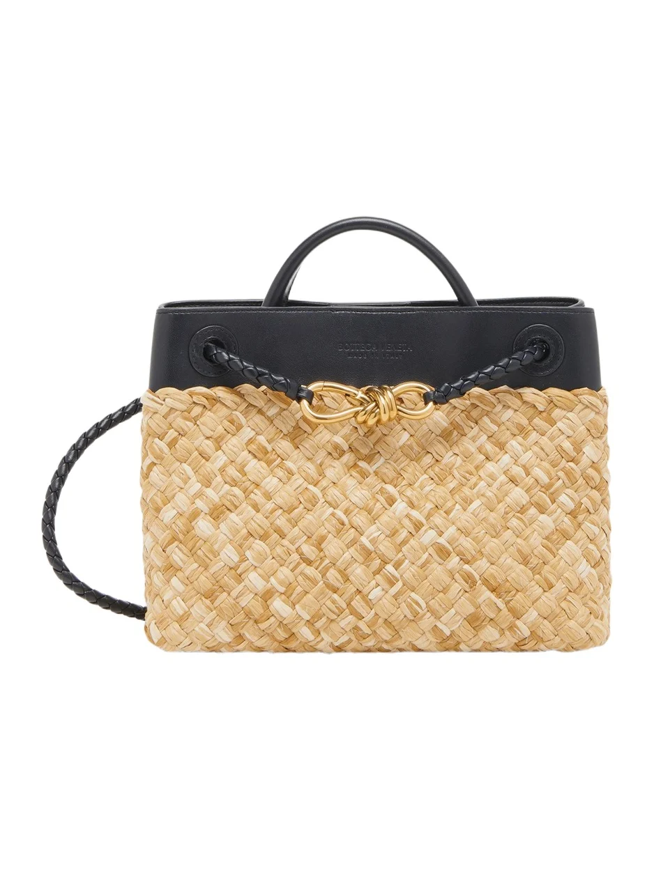 Women's Andiamo Small Raffia & Leather Top Handle Bag Women's Andiamo Small Raffia & Leather Top Handle Bag