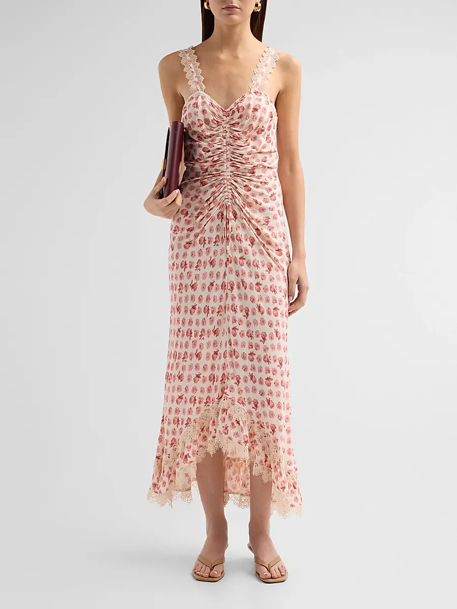 Cinq à Sept Women's Stevie Ikat Roses Midi-Dress | Thumbnail 2 Cinq à Sept Women's Stevie Ikat Roses Midi-Dress | Thumbnail 2