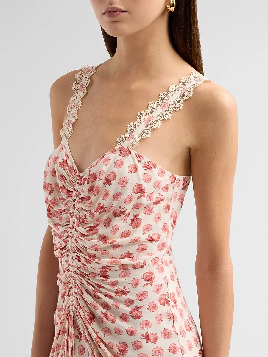 Cinq à Sept Women's Stevie Ikat Roses Midi-Dress | Thumbnail 5 Cinq à Sept Women's Stevie Ikat Roses Midi-Dress | Thumbnail 5