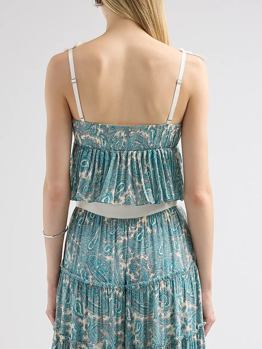 Cinq à Sept Women's Hendrix Paisley Orianna Crop Top | Thumbnail 3