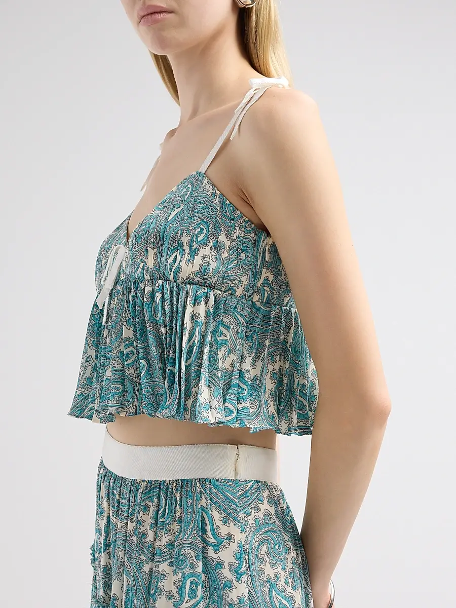 Cinq à Sept Women's Hendrix Paisley Orianna Crop Top | Thumbnail 5