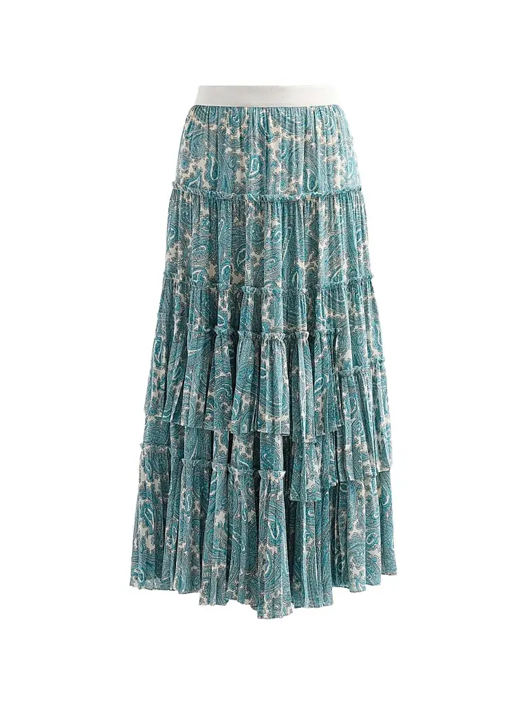 Cinq à Sept Women's Hendrix Paisley Orianna Maxi Skirt - Gardenia Blue Graphite | Image 1 Cinq à Sept Women's Hendrix Paisley Orianna Maxi Skirt - Gardenia Blue Graphite | Image 1
