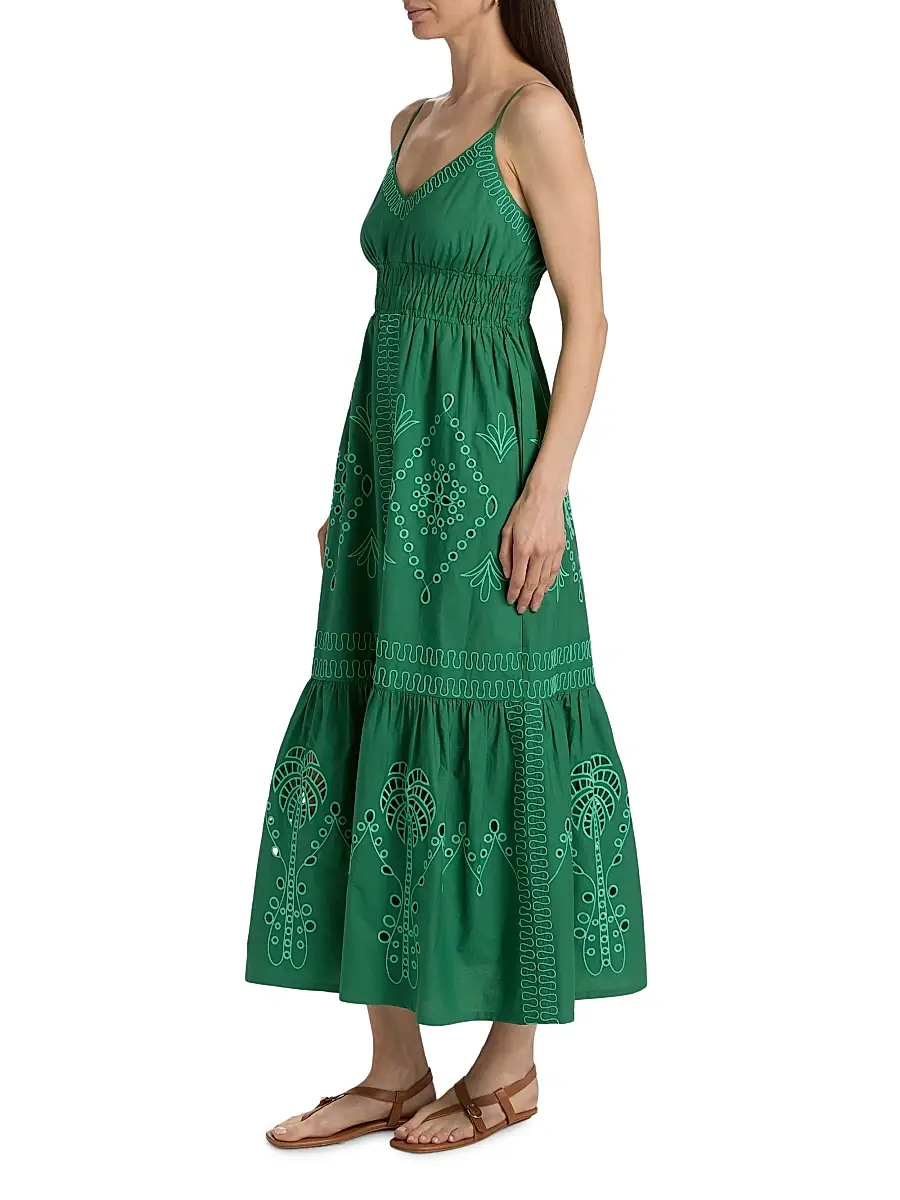 RAILS Women's Blair Eyelet-Embroidered Cotton A-Line Midi-Dress | Thumbnail 4