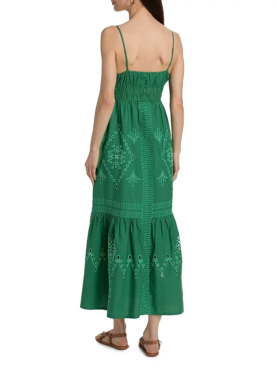 RAILS Women's Blair Eyelet-Embroidered Cotton A-Line Midi-Dress | Thumbnail 5
