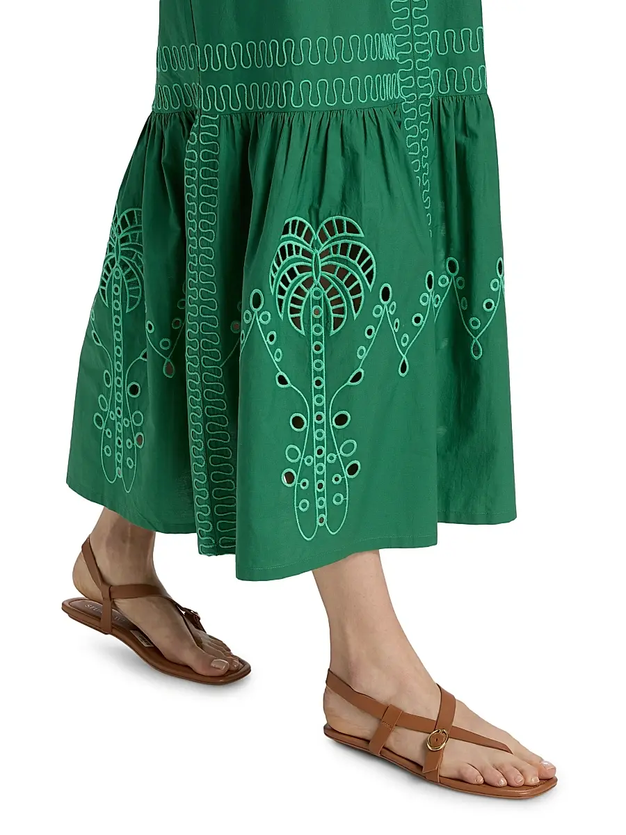 RAILS Women's Blair Eyelet-Embroidered Cotton A-Line Midi-Dress | Thumbnail 6