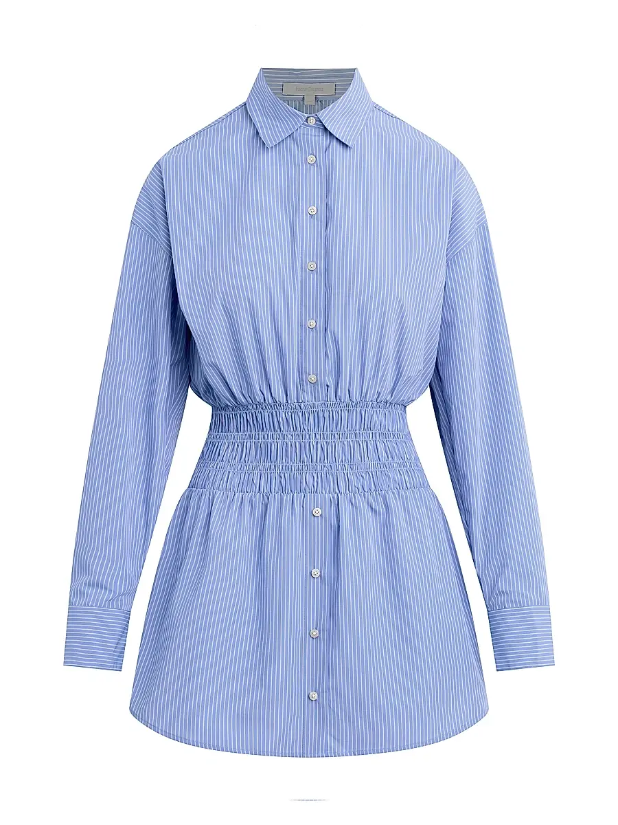 Favorite Daughter Women's The Waist Not Smocked Mini-Shirtdress - Blue White Stripe - Size XL | Image 1 Favorite Daughter Women's The Waist Not Smocked Mini-Shirtdress - Blue White Stripe - Size XL | Image 1