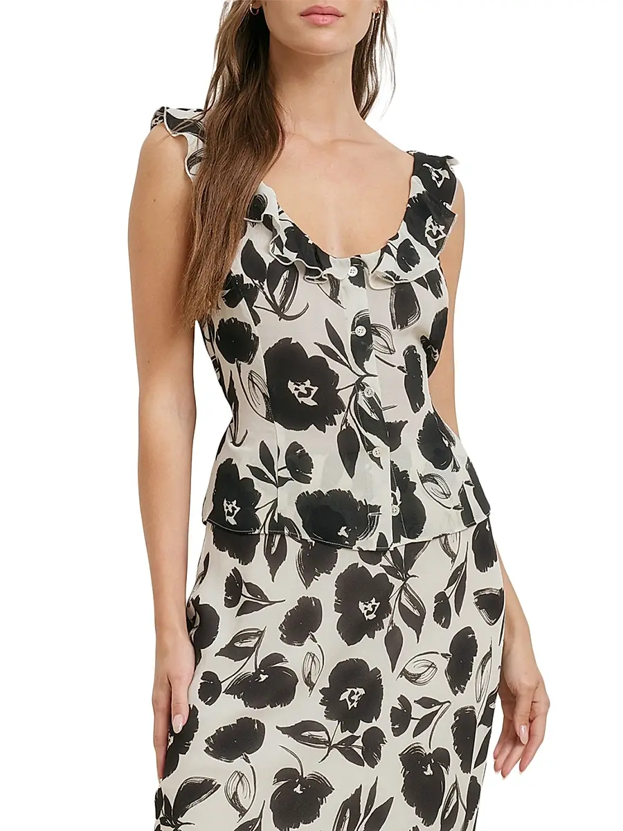 Favorite Daughter Women's The Love Note Brushed Floral Top | Thumbnail 4