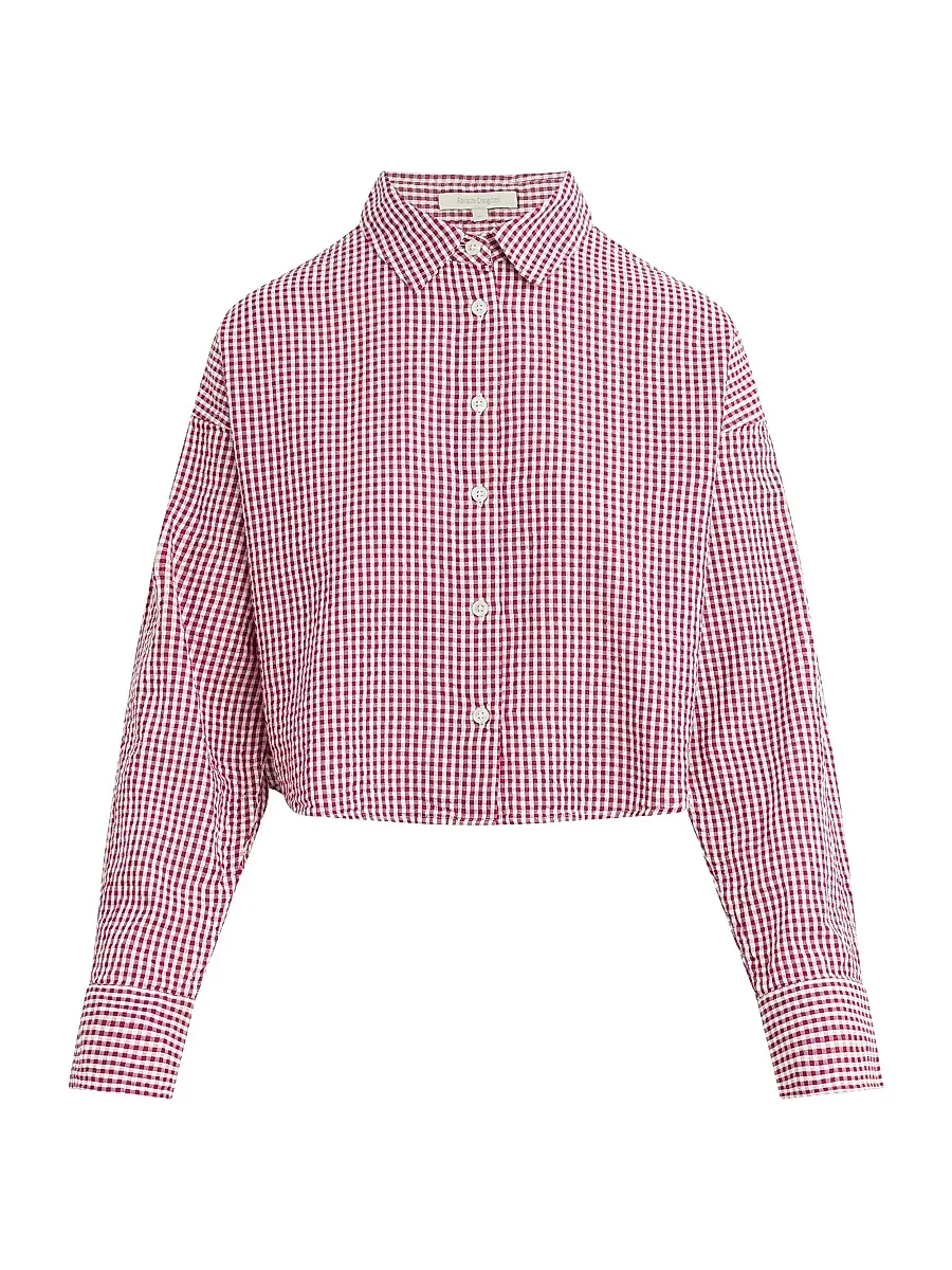 Favorite Daughter Women's The Crop Ex Boyfriend Gingham Shirt | Image 1 Favorite Daughter Women's The Crop Ex Boyfriend Gingham Shirt | Image 1