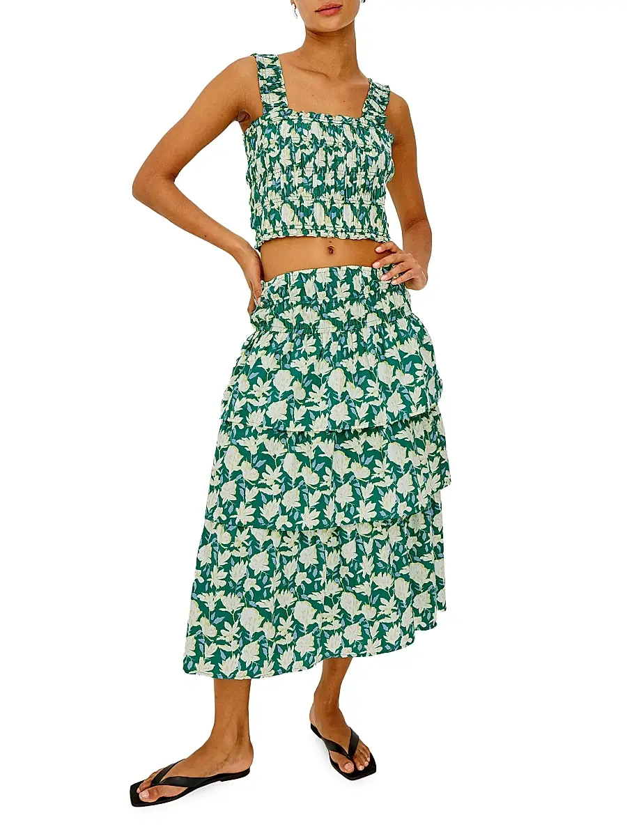 RAILS Women's Belle Floral Cotton Midi Skirt | Thumbnail 2