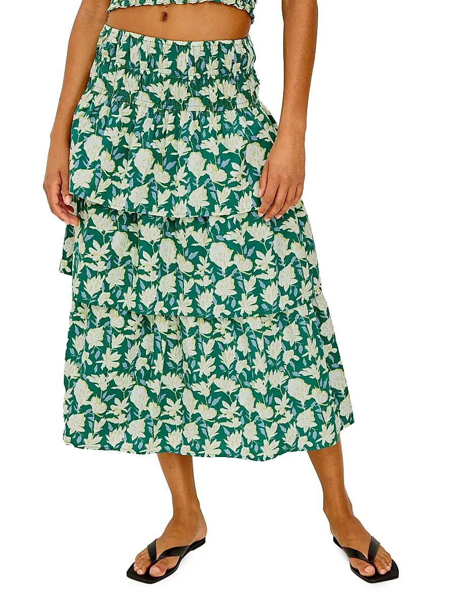 RAILS Women's Belle Floral Cotton Midi Skirt | Thumbnail 3