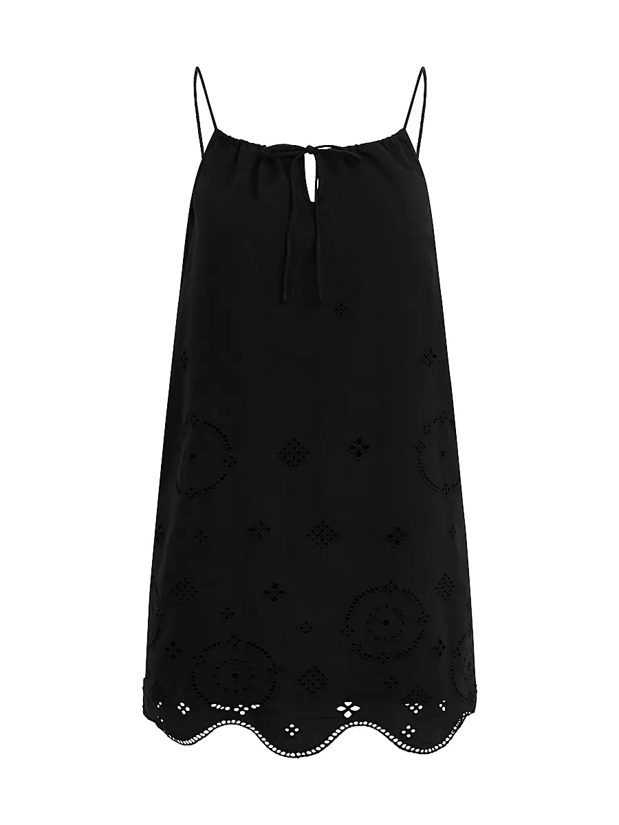Favorite Daughter Women's The Pretty Please Eyelet Minidress - Black - Size XL | Image 1 Favorite Daughter Women's The Pretty Please Eyelet Minidress - Black - Size XL | Image 1