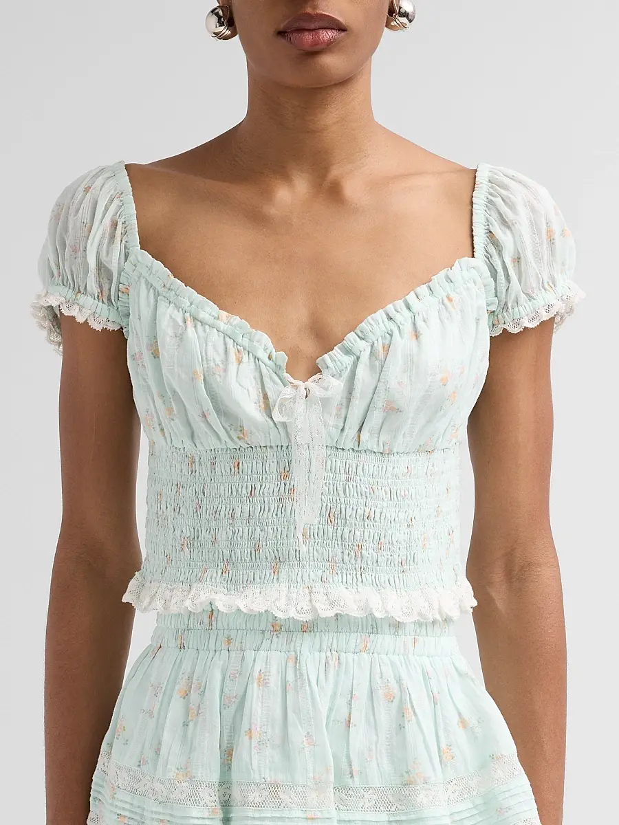 LoveShackFancy Women's Daini Floral Smocked Top | Thumbnail 5 LoveShackFancy Women's Daini Floral Smocked Top | Thumbnail 5
