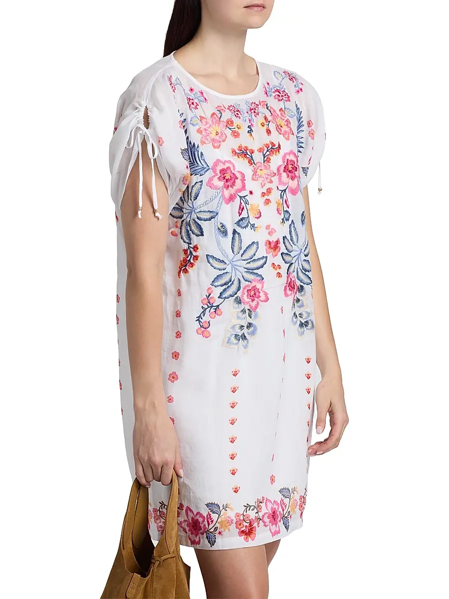 Johnny Was Women's Floral-Embroidered Shift Minidress | Thumbnail 4 Johnny Was Women's Floral-Embroidered Shift Minidress | Thumbnail 4