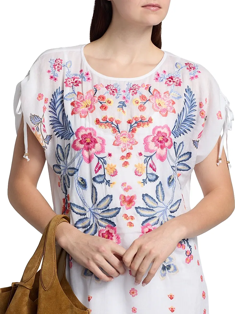Johnny Was Women's Floral-Embroidered Shift Minidress | Thumbnail 6 Johnny Was Women's Floral-Embroidered Shift Minidress | Thumbnail 6