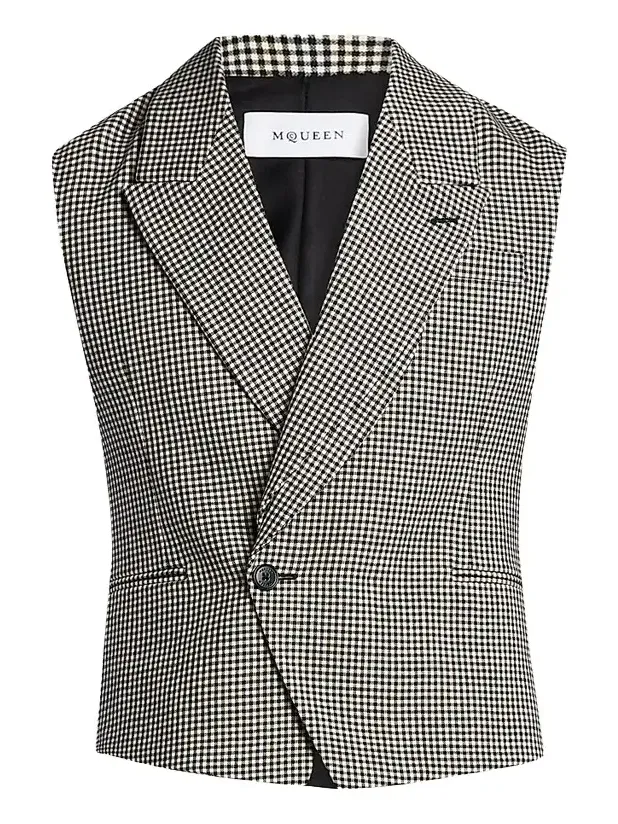Men's Gingham Wool Vest Men's Gingham Wool Vest