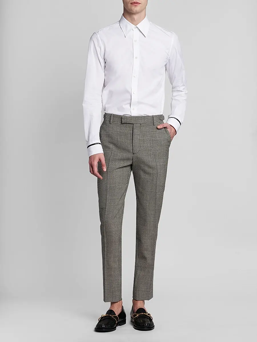 Alexander McQueen Men's Gingham Wool Trousers | Thumbnail 2 Alexander McQueen Men's Gingham Wool Trousers | Thumbnail 2