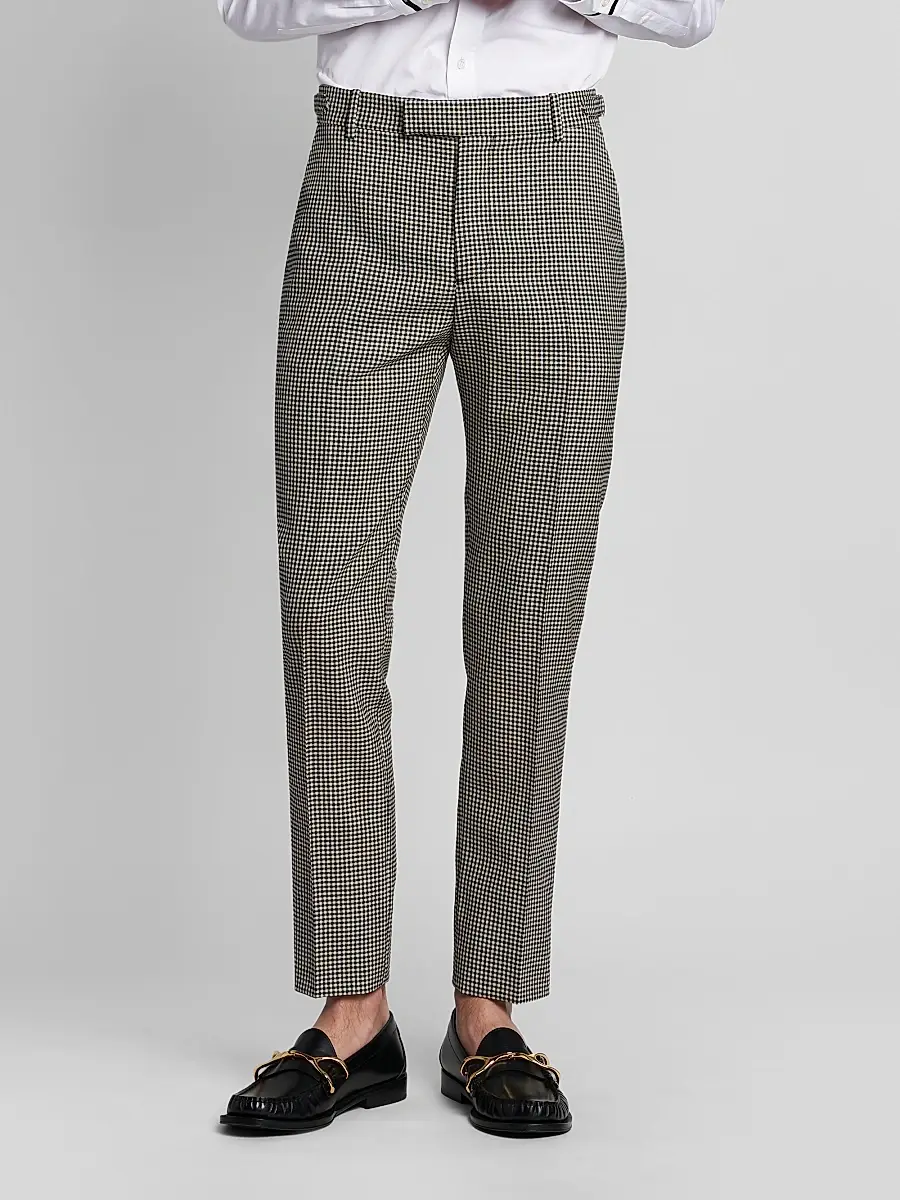 Alexander McQueen Men's Gingham Wool Trousers | Thumbnail 3 Alexander McQueen Men's Gingham Wool Trousers | Thumbnail 3