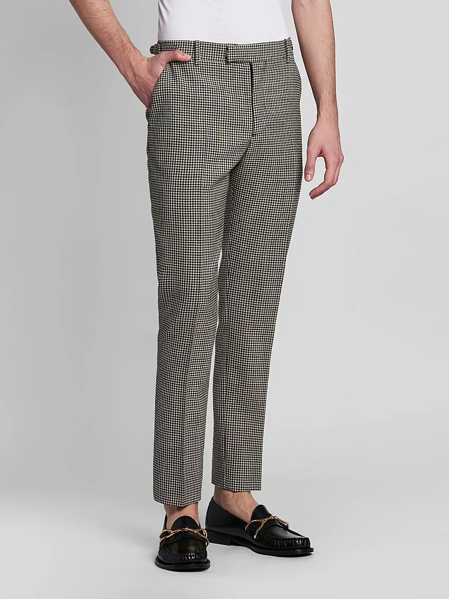 Alexander McQueen Men's Gingham Wool Trousers | Thumbnail 4 Alexander McQueen Men's Gingham Wool Trousers | Thumbnail 4