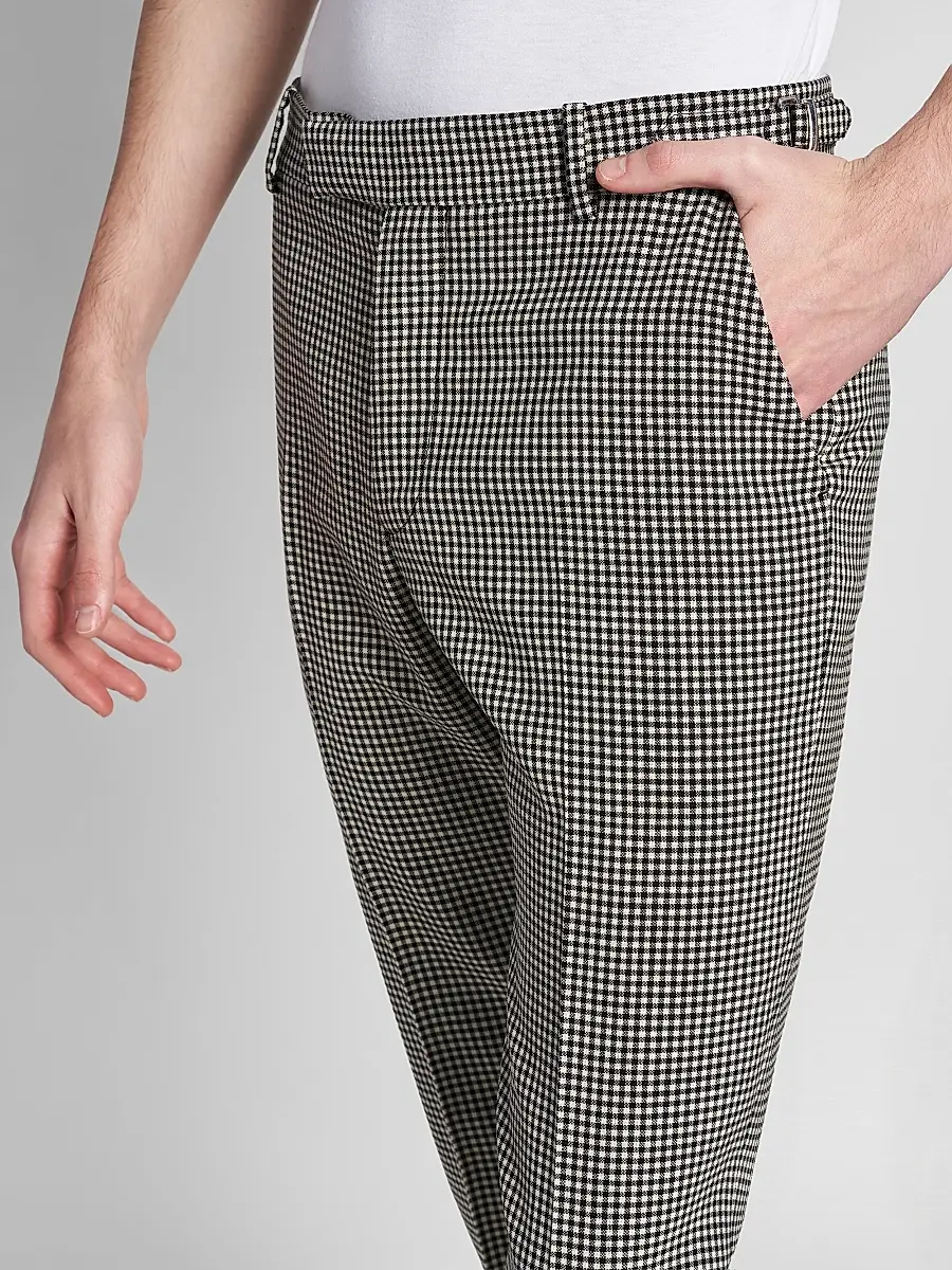 Alexander McQueen Men's Gingham Wool Trousers | Thumbnail 6 Alexander McQueen Men's Gingham Wool Trousers | Thumbnail 6