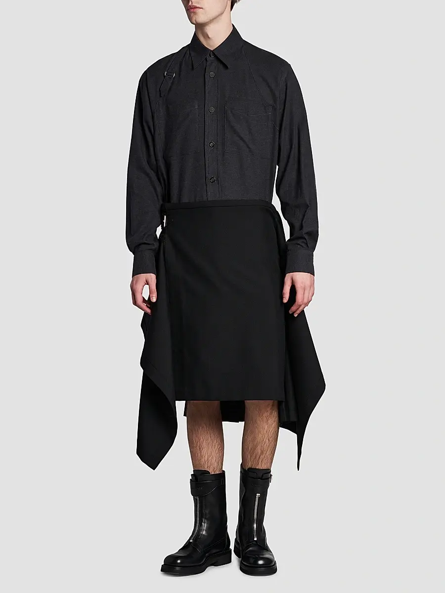 Alexander McQueen Men's Harness Cotton Flannel Shirt | Thumbnail 2