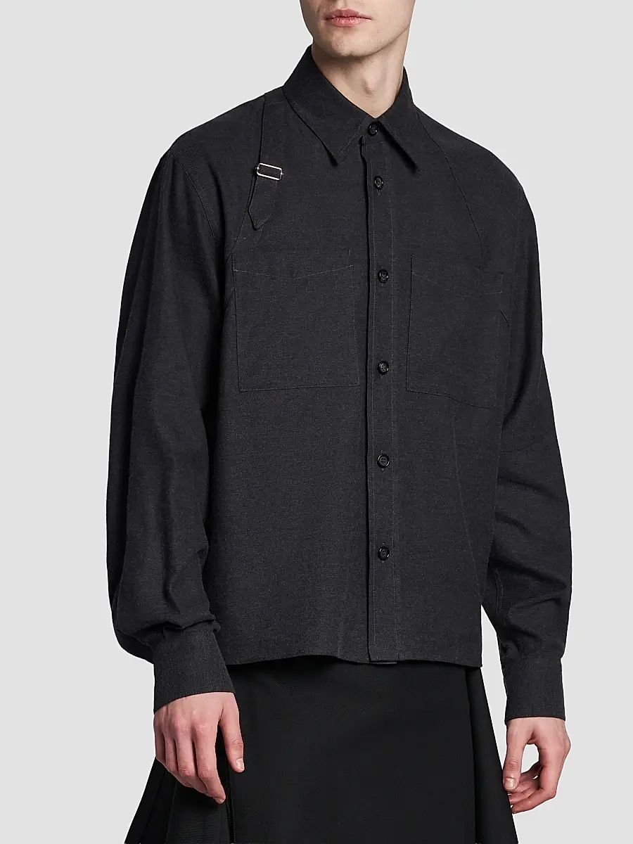 Alexander McQueen Men's Harness Cotton Flannel Shirt | Thumbnail 4
