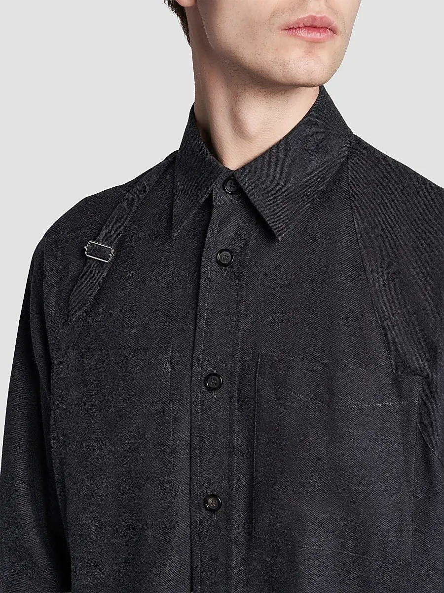 Alexander McQueen Men's Harness Cotton Flannel Shirt | Thumbnail 6