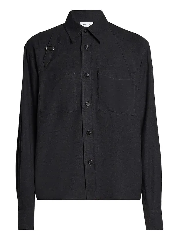Alexander McQueen Men's Harness Cotton Flannel Shirt