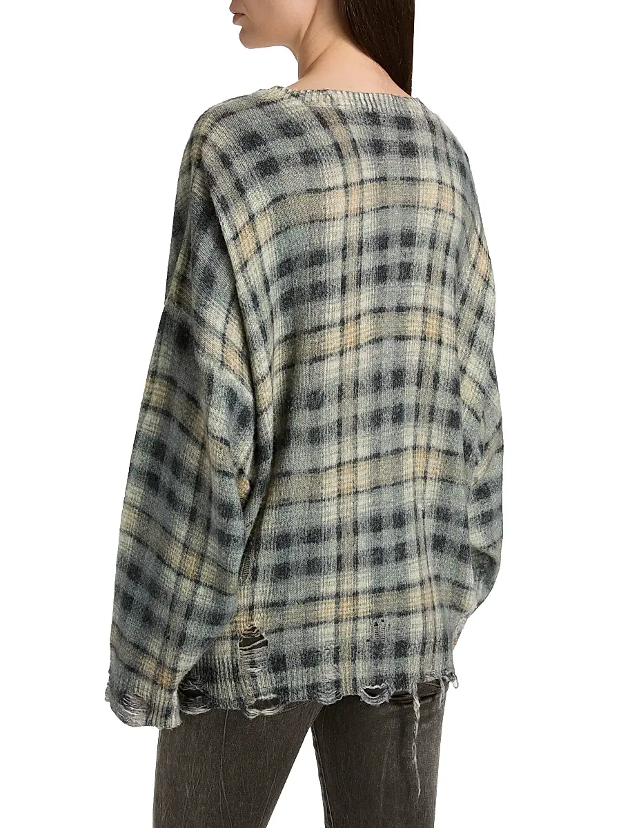 R13 Women's Plaid Wool-Cashmere Oversized Cardigan | Thumbnail 5 R13 Women's Plaid Wool-Cashmere Oversized Cardigan | Thumbnail 5