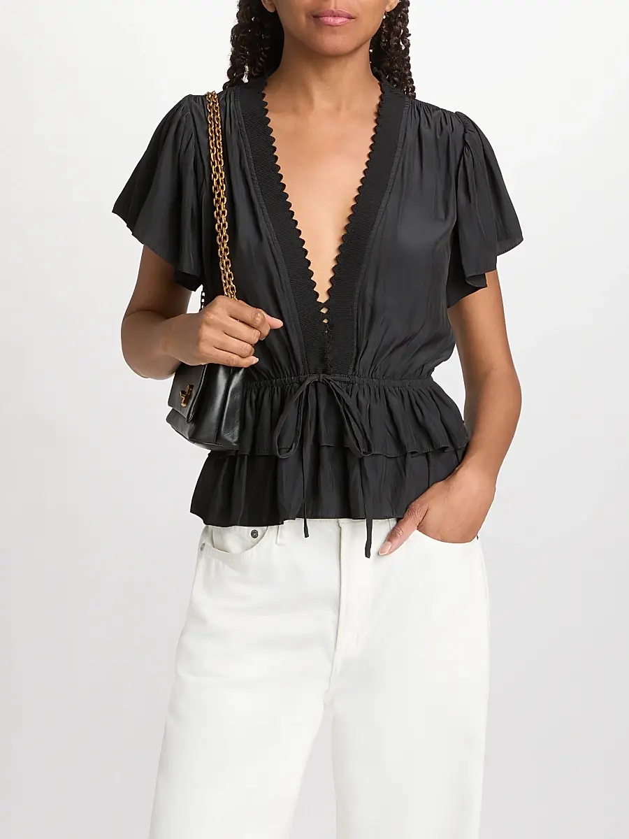 Ramy Brook Women's Emberly Chiffon Tiered Blouse | Thumbnail 3 Ramy Brook Women's Emberly Chiffon Tiered Blouse | Thumbnail 3