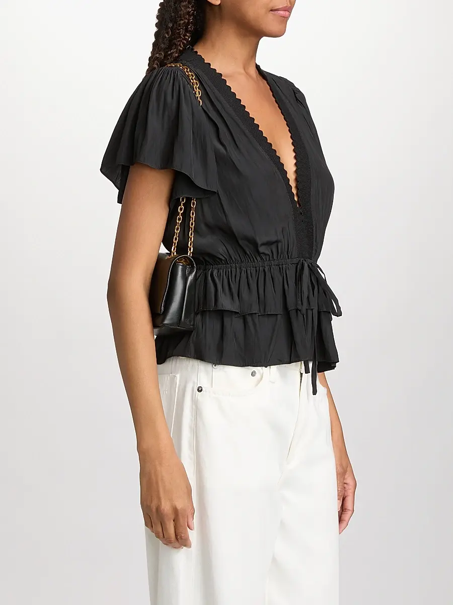 Ramy Brook Women's Emberly Chiffon Tiered Blouse | Thumbnail 4 Ramy Brook Women's Emberly Chiffon Tiered Blouse | Thumbnail 4
