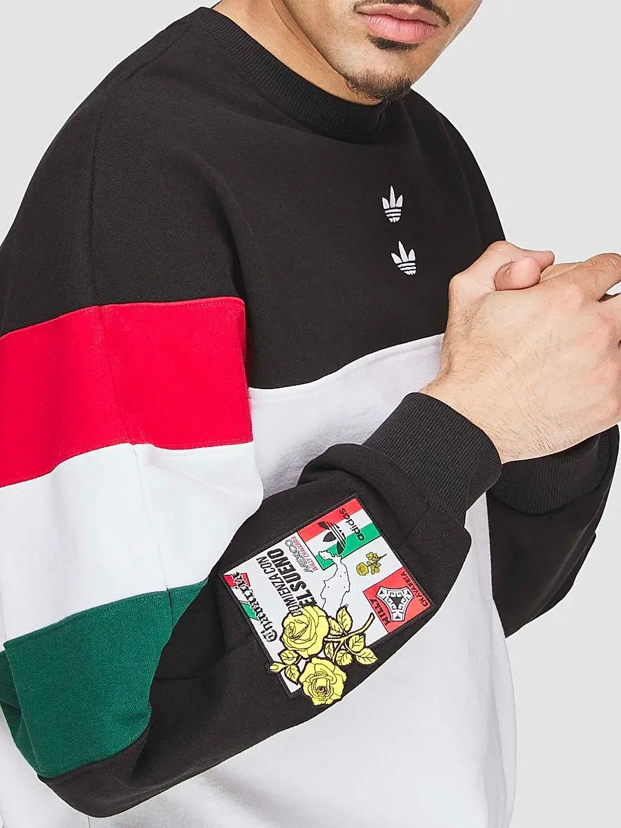 adidas Men's x Willy Chavarria Crewneck Sweatshirt - Black White | Thumbnail 5 adidas Men's x Willy Chavarria Crewneck Sweatshirt - Black White | Thumbnail 5