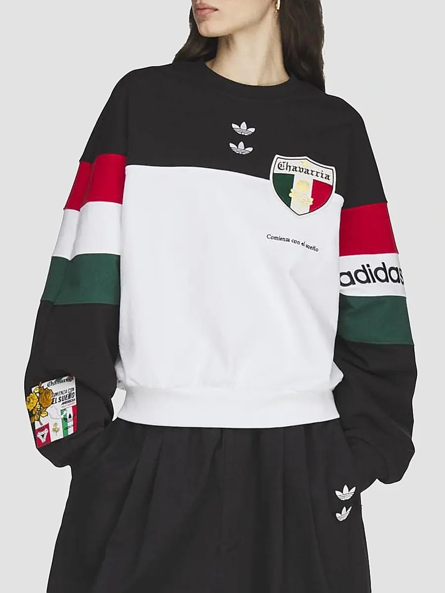 adidas Men's x Willy Chavarria Crewneck Sweatshirt - Black White | Thumbnail 8 adidas Men's x Willy Chavarria Crewneck Sweatshirt - Black White | Thumbnail 8