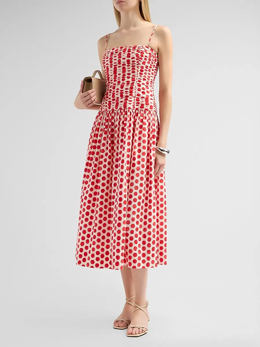 Cara Cara Women's Rahi Ruched Midi Dress | Thumbnail 4 Cara Cara Women's Rahi Ruched Midi Dress | Thumbnail 4