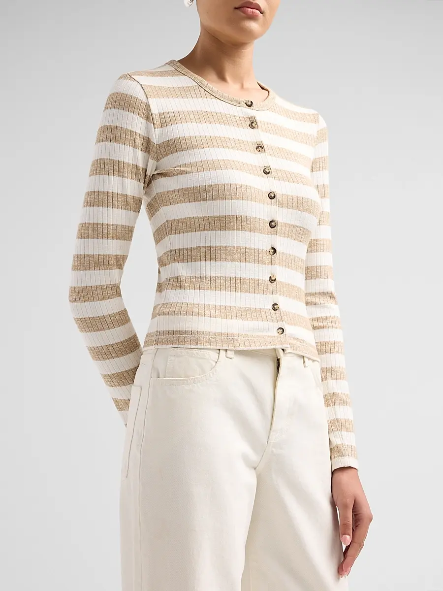 rag & bone Women's The Wide Striped Rib-Knit Cardigan | Thumbnail 5 rag & bone Women's The Wide Striped Rib-Knit Cardigan | Thumbnail 5