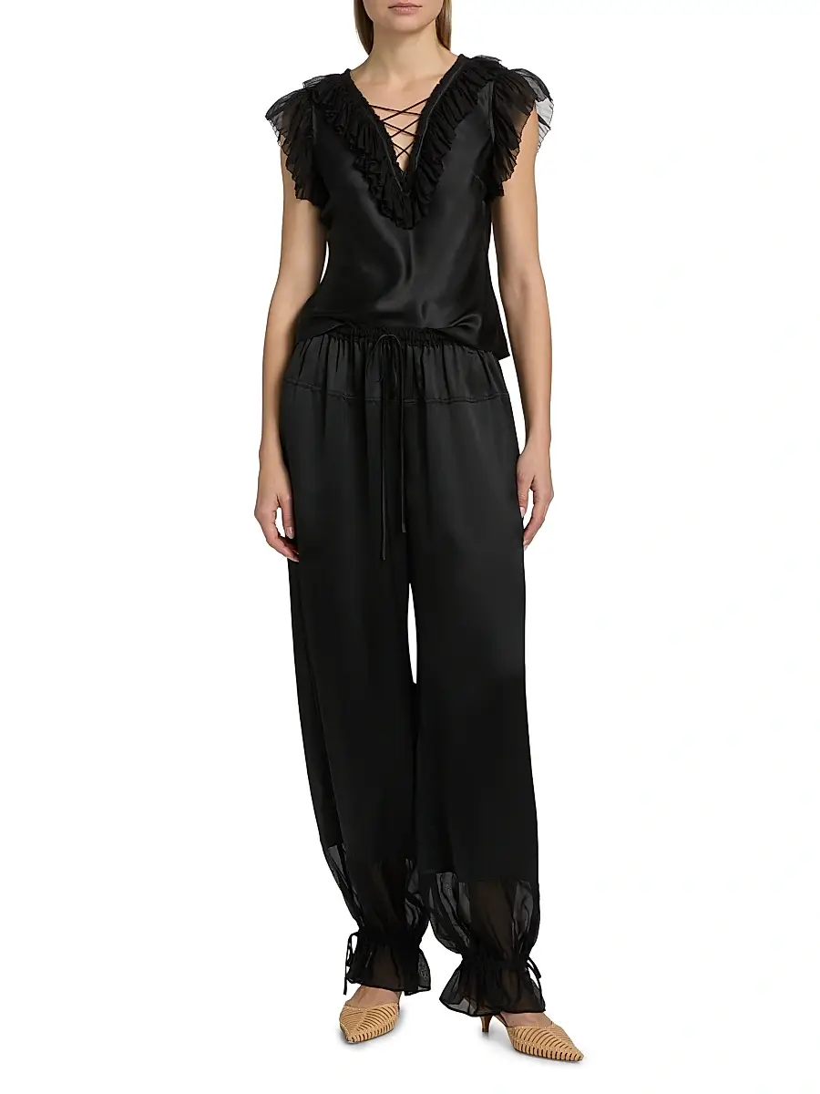 Ulla Johnson Women's Ilyana Ruffled Silk Top | Thumbnail 2 Ulla Johnson Women's Ilyana Ruffled Silk Top | Thumbnail 2