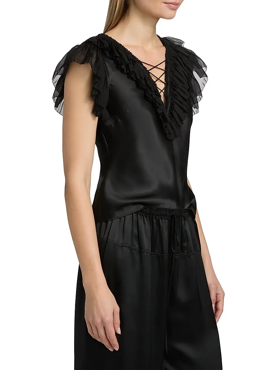 Ulla Johnson Women's Ilyana Ruffled Silk Top | Thumbnail 4 Ulla Johnson Women's Ilyana Ruffled Silk Top | Thumbnail 4
